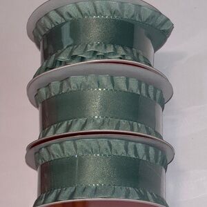Cream Ruffle Ribbon Office | Satin Ruffled Edge Ribbon Sage Green 1 12x3 Ft | Poshmark